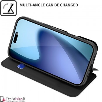 Dux Ducis Skin Pro dirbtinės odos dėklas - juodas (Apple Iphone 17) Dux Ducis Skin Pro dirbtinės odos dėklas - juodas (Apple Iphone 17)
